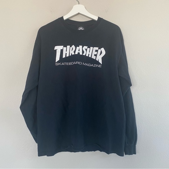 Thrasher Skateboarding Long Sleeve Classic Logo T-Shirt L - Picture 2 of 5
